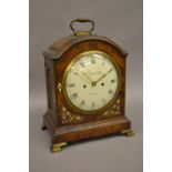 George III mahogany dome top bracket clock,