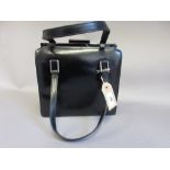 Tanner Krolle black leather handbag with metal clasp (some scratches and scuffs to the exterior