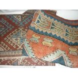 Five various oriental rugs (major damages and wear etc)