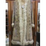 Mid 20th Century Afghan embroidered sheepskin coat