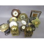 Quantity of miscellaneous modern decorative clocks to include two small lantern clocks