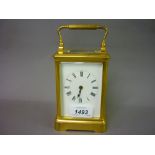Late 19th / early 20th Century French gilt brass carriage clock,