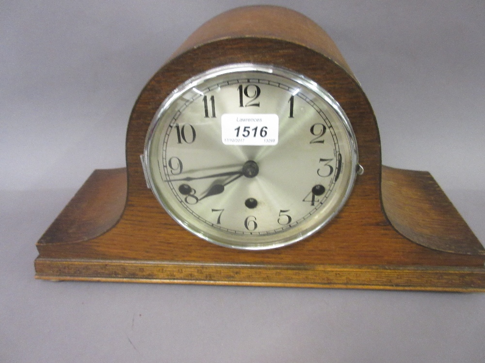 1930's Oak cased three train mantel clock