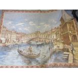 Machine woven tapestry panel, view of the Rialto Bridge,