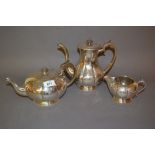 Victorian silver plated three piece tea service