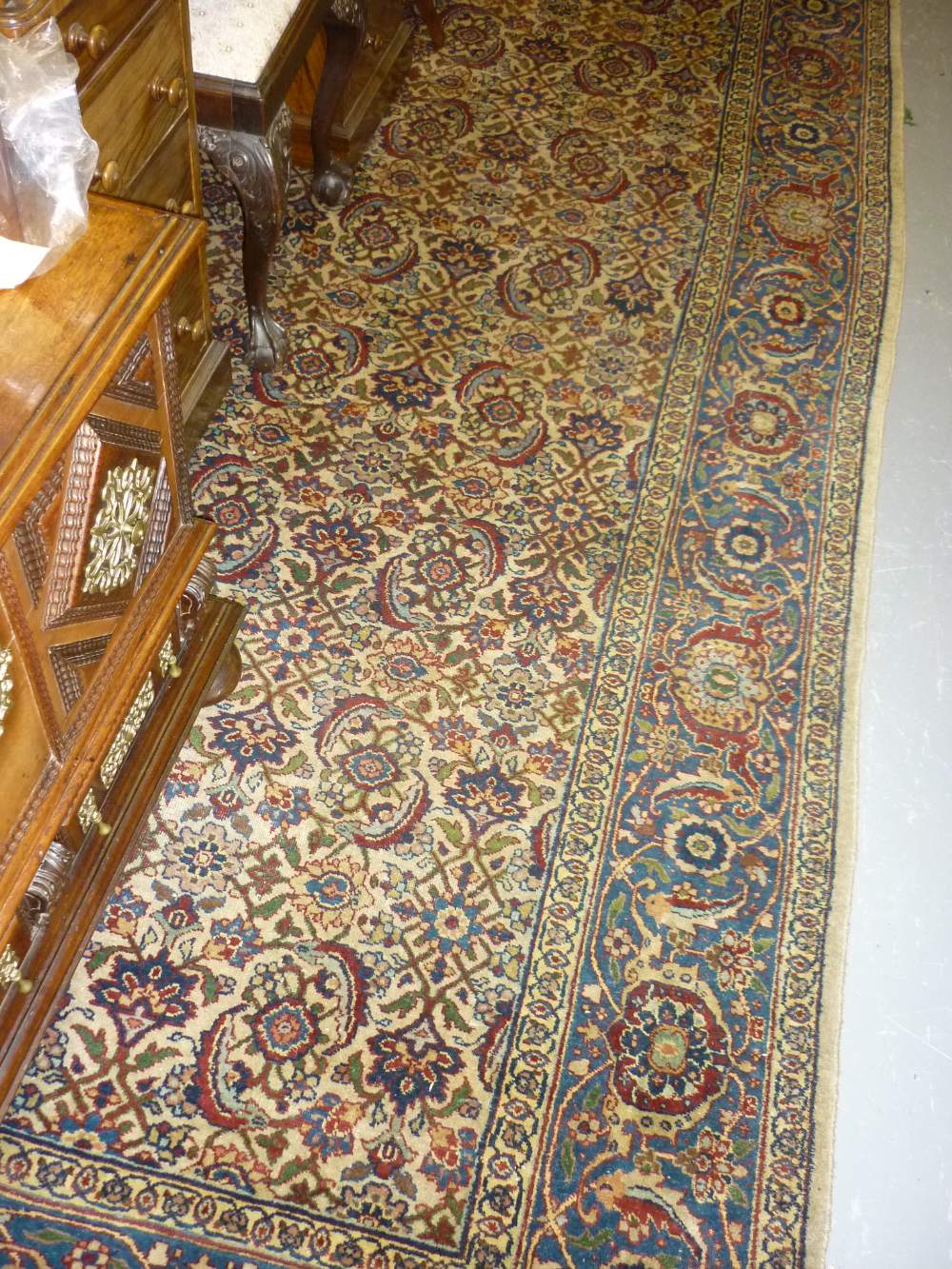 Large Sparta carpet with an all-over Herati design on an ivory ground with borders,