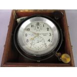 20th Century mahogany marine chronometer by Wempe of Hamburg,