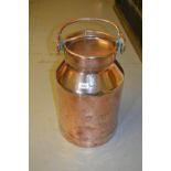 Late 19th / early 20th Century copper milk churn with locking cover