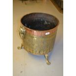 Edwardian copper and brass mounted coal bin