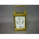 Early 20th Century gilt brass carriage clock,