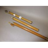 Bamboo sectional walking stick with concealed integral flask,
