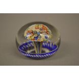 19th Century Baccarat glass Millefiori mushroom paperweight with star cut to the base,