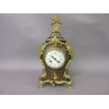 19th Century French buhl and ormolu two train mantel clock in 18th Century style