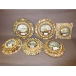 Collection of six late 19th / early 20th Century shell mounted pictures and a photograph frame,