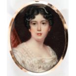 ATTRIBUTED TO JOHN COX DILLMAN ENGLEHEART (1782/4-1862) Portrait of a lady with pearls in her hair