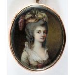 ATTRIBUTED TO SAMUEL COTES (1734-1818) Portrait of a lady said to be Lady Elizabeth Nugent, her hair