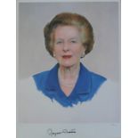 •AFTER RICHARD STONE (b.1951) PORTRAIT OF MARGARET THATCHER Offset lithograph, 2001, signed in