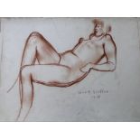 MARK GERTLER (1891-1939) FEMALE RECLINING NUDE Signed and dated 1915, red chalk 29.5 x 41cm. * The