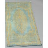 USKUDAR VELVET CUSHION PANEL, 19th century, the ice blue field centred by a fan surrounded by