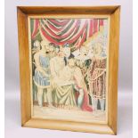 VICTORIAN WOOLWORK PICTURE, King John and the Magna Carta, after James Northcote, height 109cm,