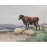 THOMAS SIDNEY COOPER, RA (1803-1902) CATTLE AND SHEEP ON A HEATH Signed and dated 1884,