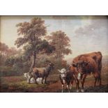 CHARLES TOWNE (1763-1840) CATTLE AND GOATS; SHEEP AND GOATS A pair, oil on panel Each 11.5 x