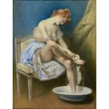 WLADYSLAW BAKALOWICZ (1831-1904) LA TOILETTE Signed, pastels on paper laid onto a stretched canvas