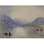 HERCULES BRABAZON BRABAZON (1821-1906) `INTERPRETATION OF J. M. W. TURNER RA`: LAKE LANDSCAPE WITH