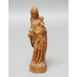 GOTHIC STYLE CARVED WOOD VIRGIN AND CHILD, standing, height 45cm