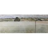 •RONALD JESTY (1926-2016) DORSET PANORAMA Signed and dated 91, watercolour and pencil 29 x