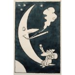 •HENRY MAYO BATEMAN (1887-1970) FATHER CHRISTMAS AND THE MAN IN THE MOON Pen and black ink with dark