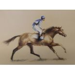JOHN SKEAPING, RA (1901-1980) HORSE AND JOCKEY Signed and dated 70, coloured chalks on pale buff