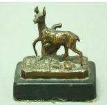 AFTER CHRISTOPHE FRATIN - BRONZE FIGURE OF A FAWN