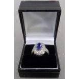 TANZANITE AND DIAMOND RING