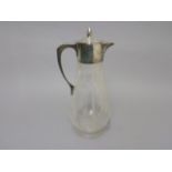 SILVER MOUNTED GLASS CLARET JUG 1902