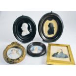 ENGLISH SCHOOL, LATE 19TH CENTURY Two miniature portraits, each of a lady, on ivory; portrait of a