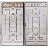 PAIR OF FRENCH ART DECO GATES - CAST IRON a large pair of Art Deco cast iron gates, with 2 cast iron