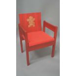 PRINCE OF WALES INVESTITURE CHAIR designed by Lord Snowden in 1969, the Ash laminate chair painted