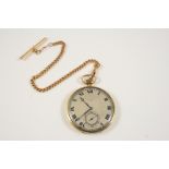 AN 18CT. GOLD OPEN FACED POCKET WATCH BY J.W. BENSON, LONDON the signed circular dial with Roman