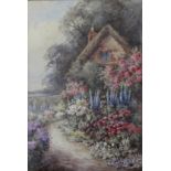 E** E** JEFFERIES (Circa 1900-1920) COTTAGE GARDENS A pair, both signed, watercolour Each 25.5 x