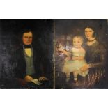 ENGLISH PROVINCIAL SCHOOL, 19th CENTURY PORTRAIT OF A GENTLEMAN; PORTRAIT OF A LADY WITH A CHILD