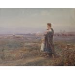 THOMAS JAMES LLOYD, RWS (1849-1910) THE SHEPHERD'S FAMILY Signed and dated 1887, watercolour 39 x