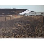 •ROBERT TAVENER (1920-2004) SEVEN SISTERS, BEACHY HEAD Colour linocut, signed, titled and