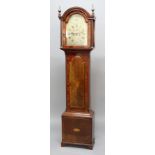 MAHOGANY LONGCASE CLOCK, the 12" silvered dial, inscribed Dunsford Plymouth, with subsidiary seconds