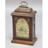 GEORGE III BRACKET CLOCK, the brass dial with 6 1/2" chapter ring and date aperture, inscribed