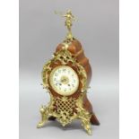 FRENCH LOUIS XV STYLE MANTEL CLOCK, later 19th century, the 5" ivorine dial with gothic arabic