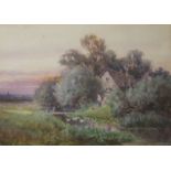 HENRY 'HARRY` STANNARD (1844-1920) THE COOL SHADES OF EVENING Signed, watercolour 24.5 x 34.