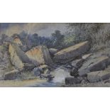 GEORGE JAMES KNOX (1810-1897) A ROCKY WATERFALL; A ROCKY RIVER VIEW Two, both signed and dated (