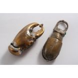 19thC Plated Vesta in the form of a Stag Beetle and another in the form of a Crab Claw (2)