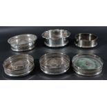 Silver Wine Bottle Coaster and Five Plated examples (6)
